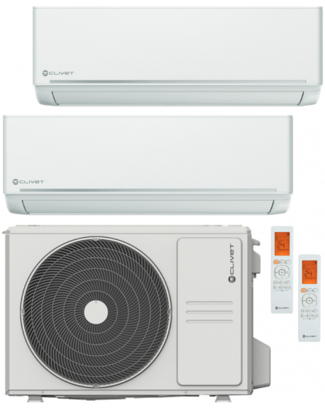 Climatizzatore Condizionatore Clivet EZCool Dual Split 12000+12000 Btu Inverter R-32 Wi-Fi Optional A++ A+ U.E. 5.3 Kw