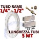 Kit montaggio condizionatore - 3mt rame 1/4" + 1/2" con basi